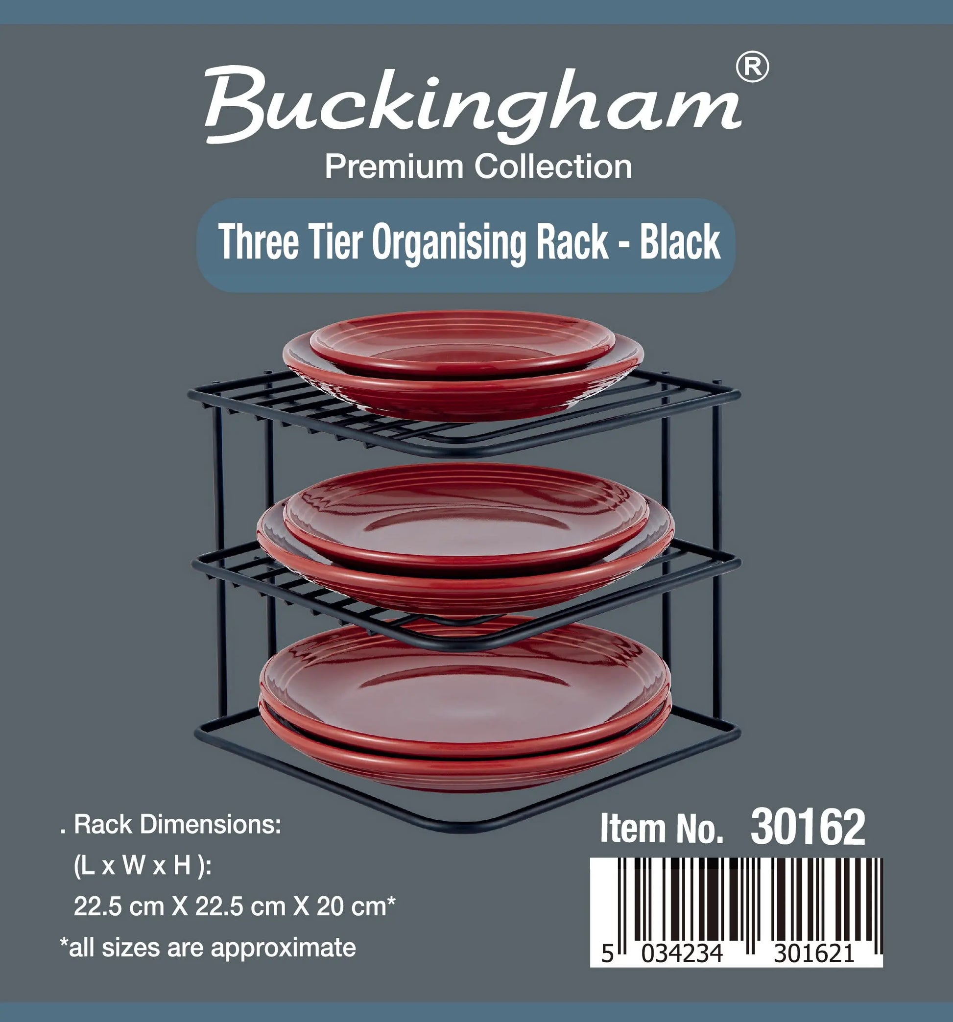 Buckingham 3 Tier Corner Plate Kitchen Cupboard Organiser Storage Rack High End Premium Quality Buckingham