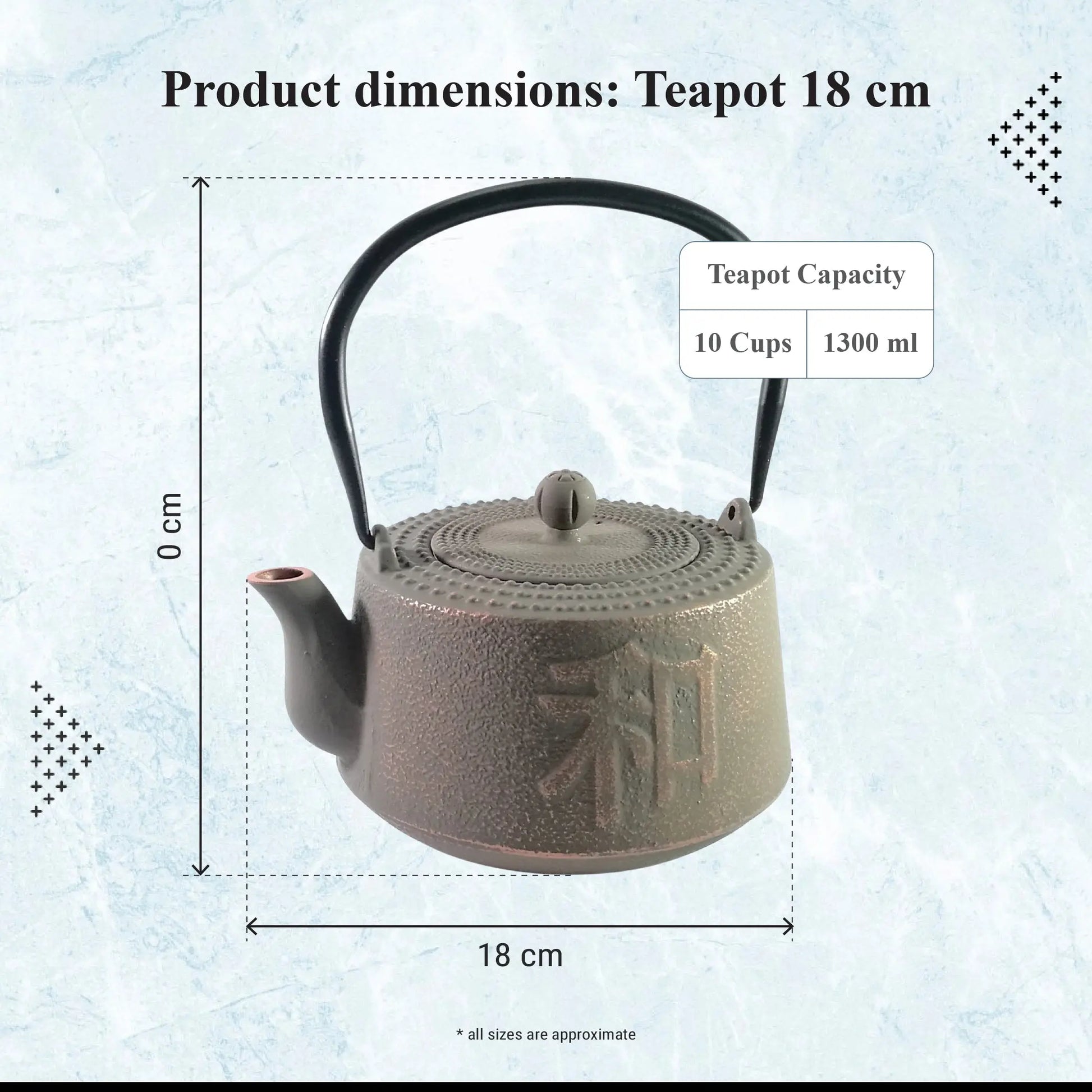 Buckingham Japanese Style Cast Iron Kettle Tea Pot 1300 ml with infuser Buckingham Cookware UK