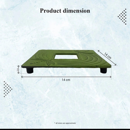 Buckingham Japanese Style Cast Iron Trivet Hot Plate Pot Stand Worktop Protector, 14 cm, Green, Dragonfly Buckingham
