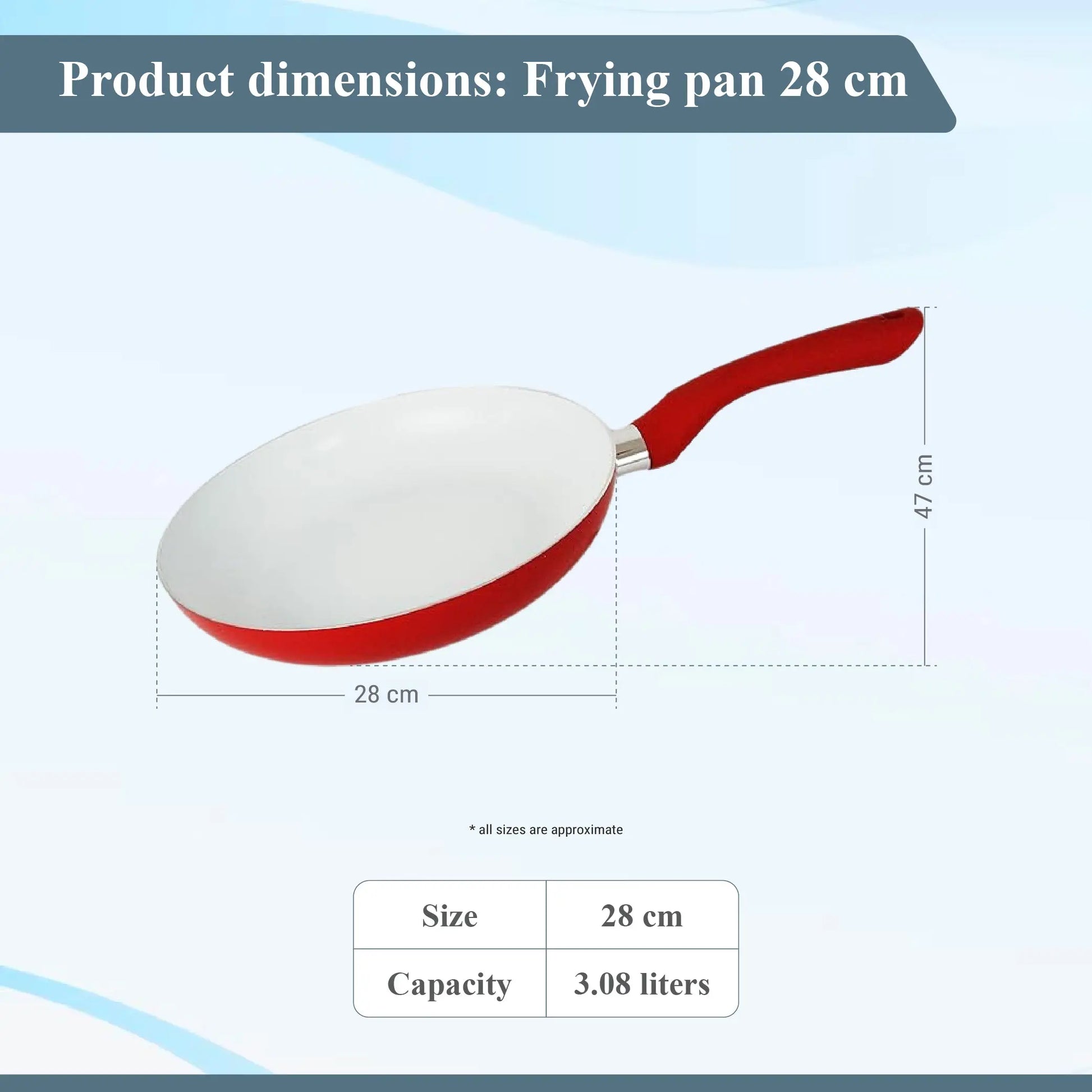 Buckingham Premium Induction Ceramic Coated Frying Pan 28 cm , Red Buckingham Cookware UK