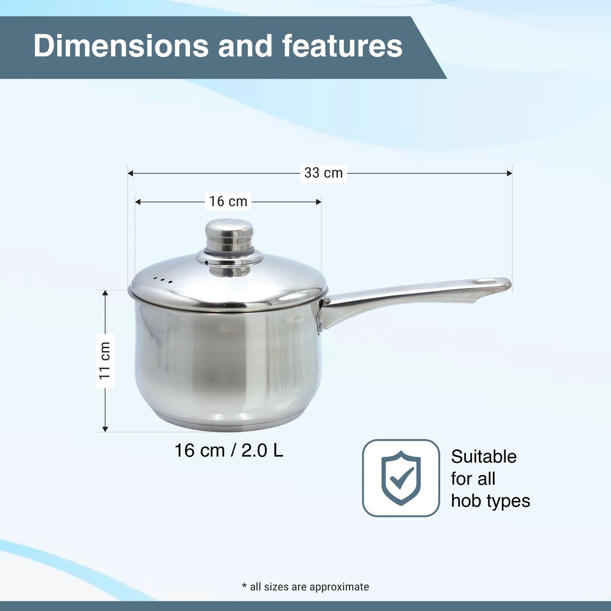 Buckingham Premium Induction Stainless Steel saucepan Buckingham Cookware UK