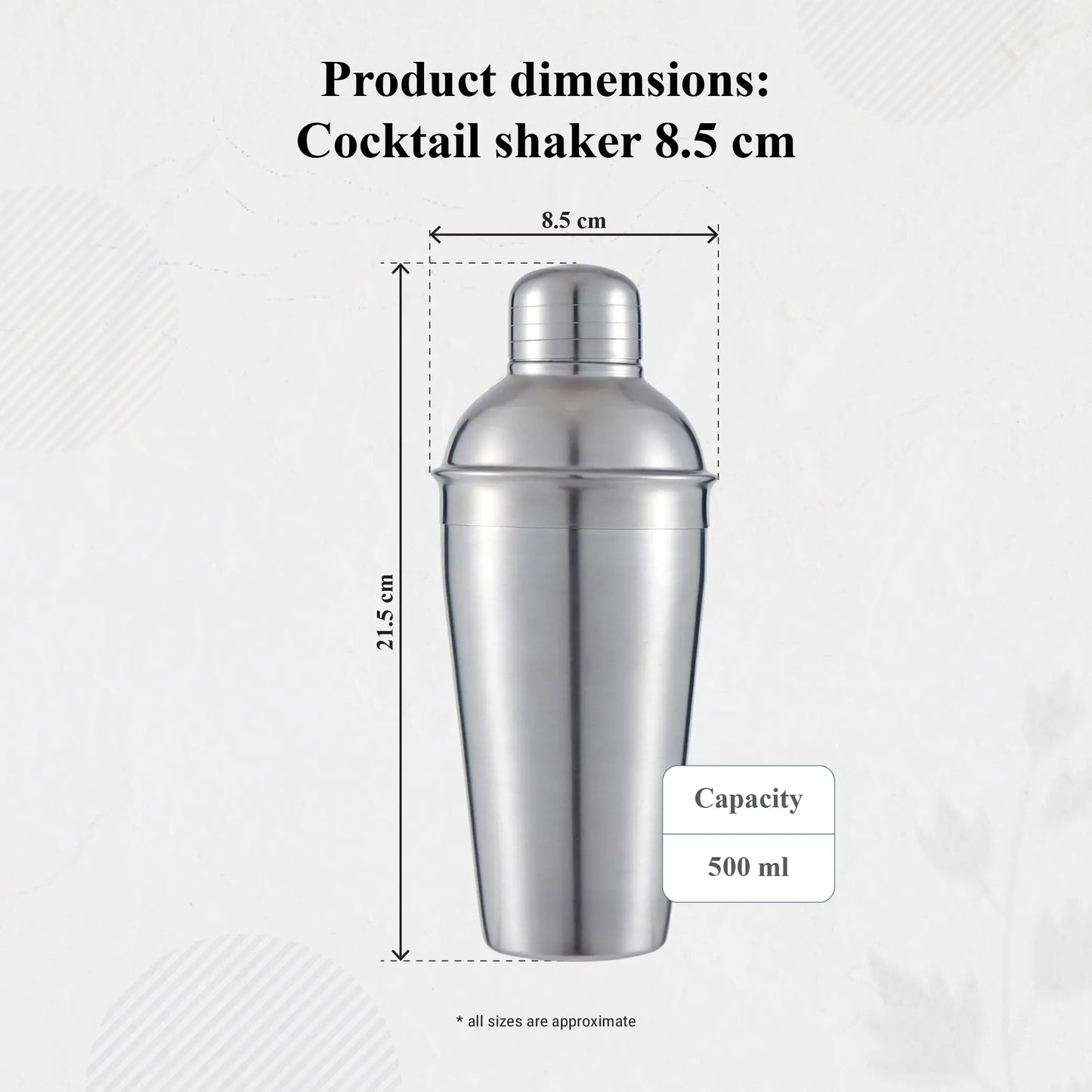 Buckingham Professional Stainless-Steel matte finish cocktail shaker 500 ml, Matt Finish Buckingham Cookware UK