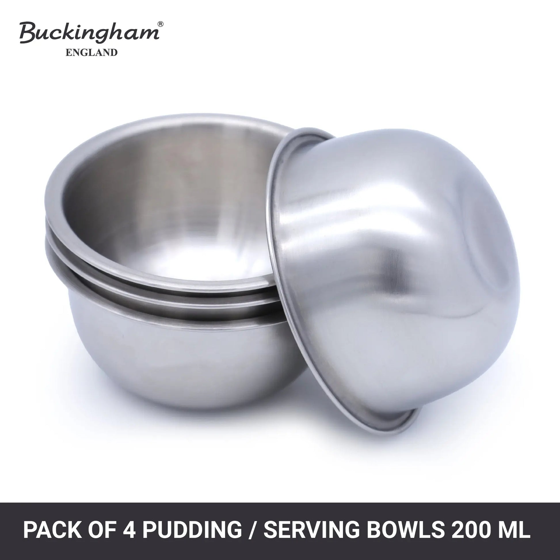 Buckingham Pudding Serving Bowls Matt Finish 0.2 L / 10 cm perfect for serving Desserts Puddings Easy to handle Dishwasher safe Buckingham Cookware UK Buckingham Cookware UK