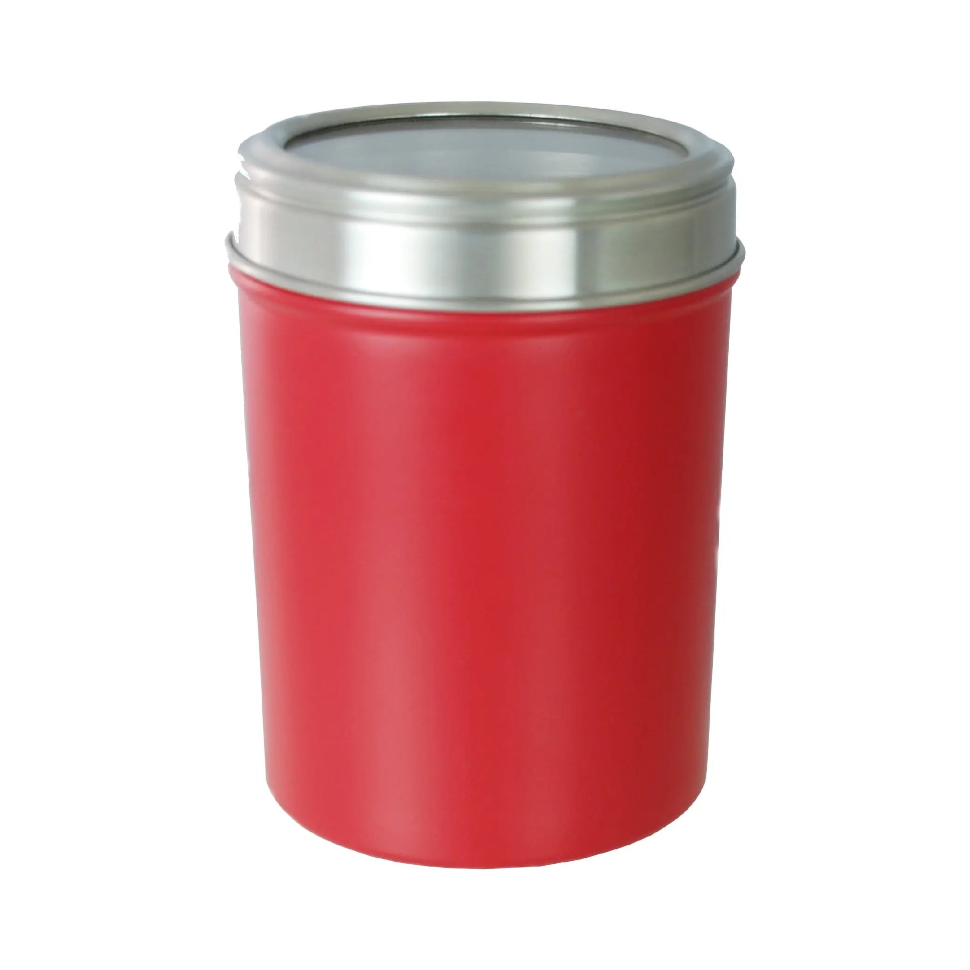 Buckingham Stainless Steel Storage Canisters with Cut-Out Acrylic Lid, 14 cm Red Buckingham Buckingham Cookware UK