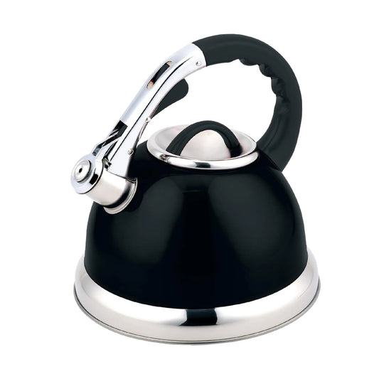 Buckingham Stainless Stove Top Induction Gas Whistling Kettle 3.5 Litre Metallic Black Buckingham