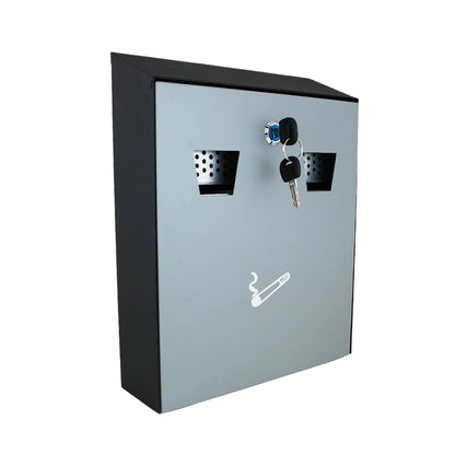 Buckingham Wall Mounted Outdoor Cigarette Bin, Ashtray , Ash Bin, Pubs , Clubs, Office, Home , Luminous Cigarette Motif, Smoking, Lockable, Premium Quality -, Black, Buckingham Cookware UK