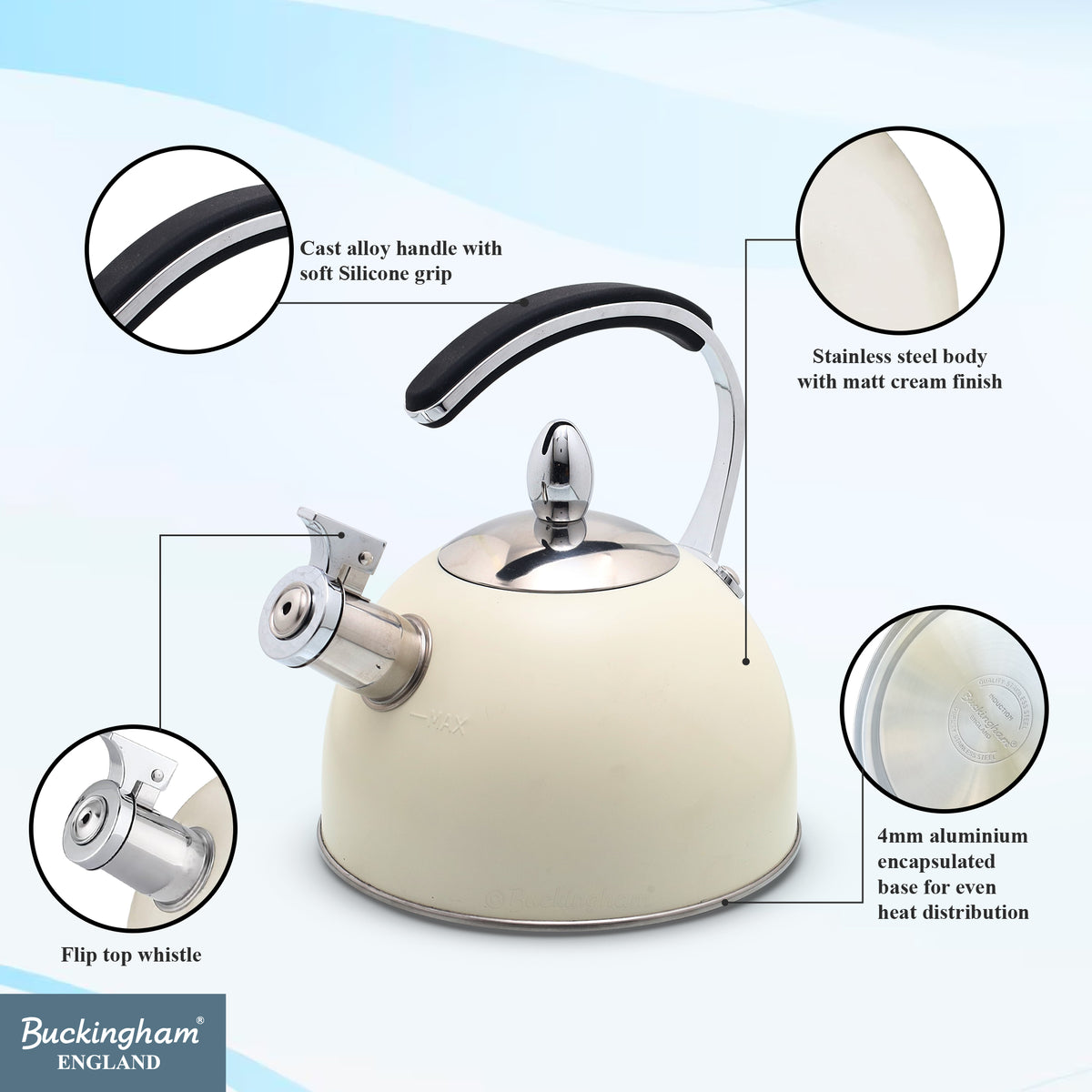 Stove Top Kettle  | Cream | Fearures 