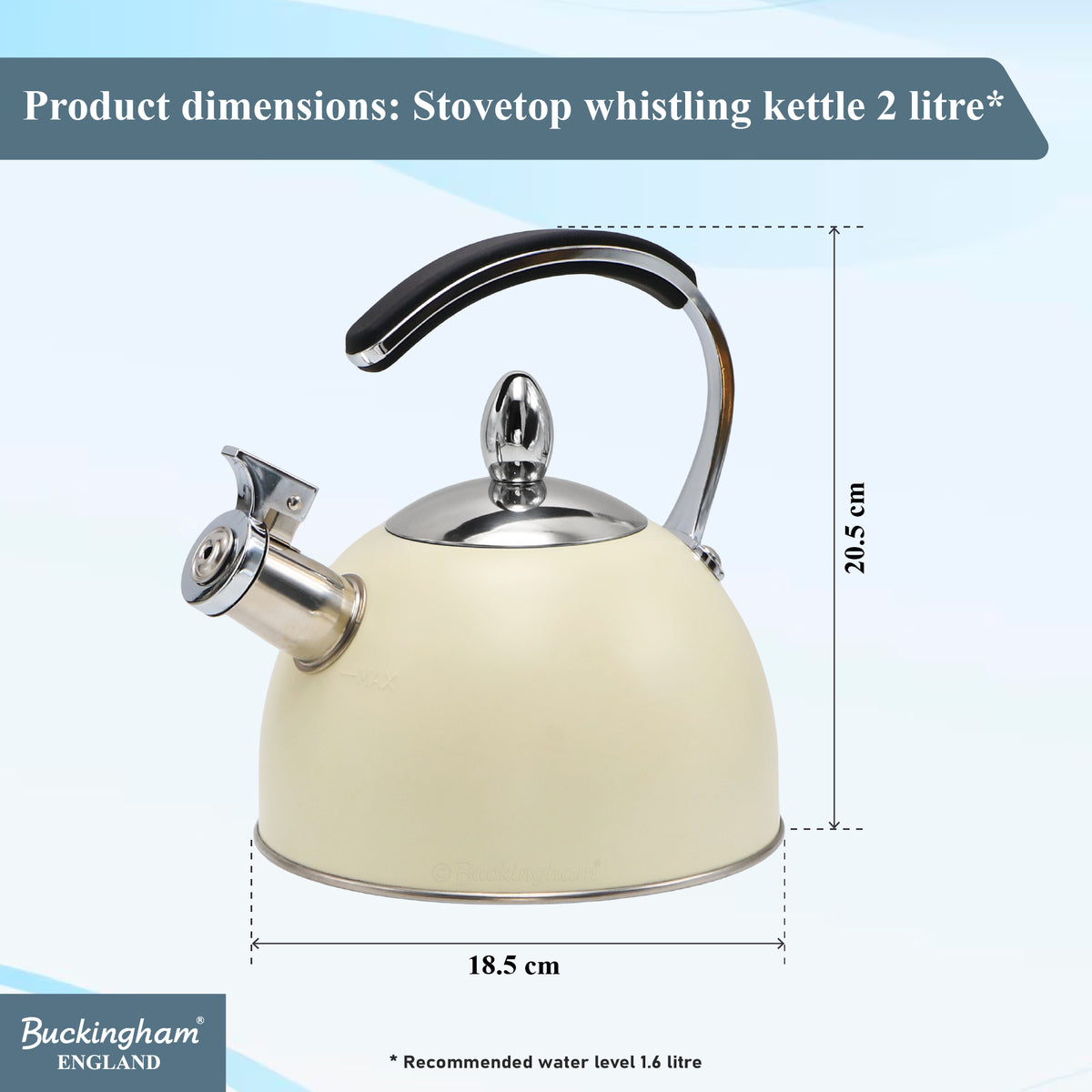 Stove Top Kettle  | Cream | Dimension 