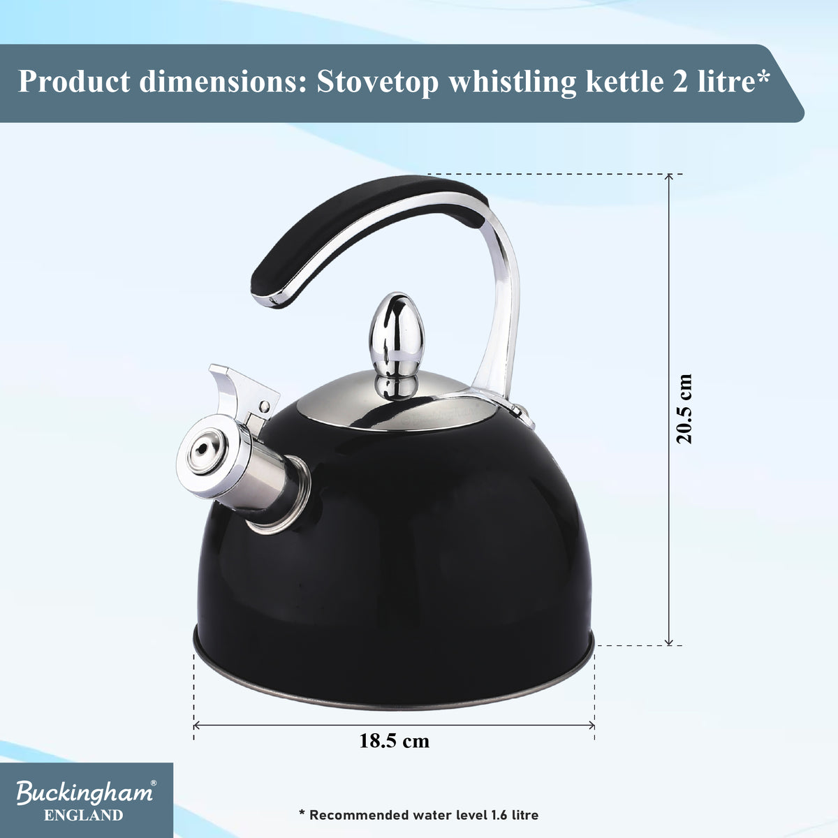 Stove Top Kettle | Black | Dimension