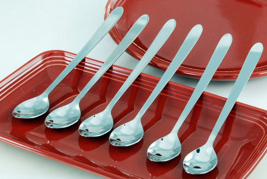 Buckingham Pack of 6 Stainless Steel Latte Spoons Long Handle