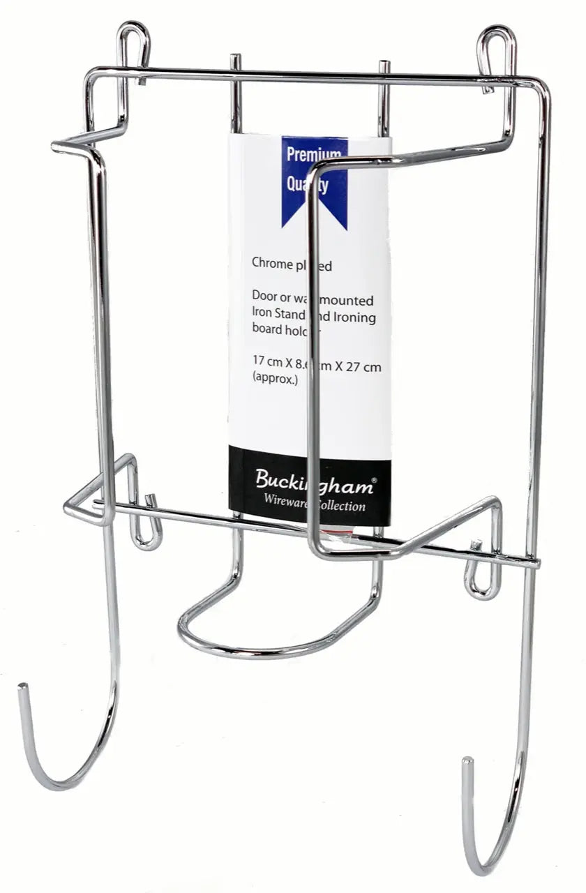 Buckingham Premium Door or Wall Mounted Ironing Board Holder Chrome 25 cm Buckingham