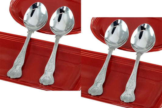 Buckingham Stainless Steel Large Serving Spoon Kings Pattern - Pack of 4 Buckingham