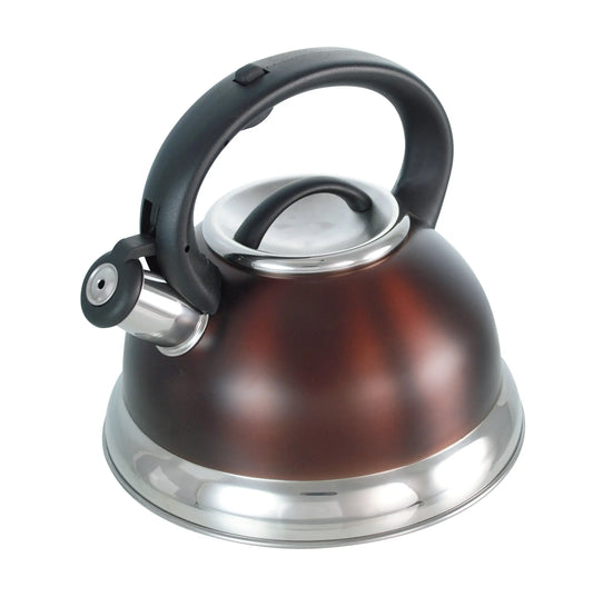 Buckingham Stainless Steel Stove Top Induction Gas Whistling Kettle 3 L - Brown Buckingham