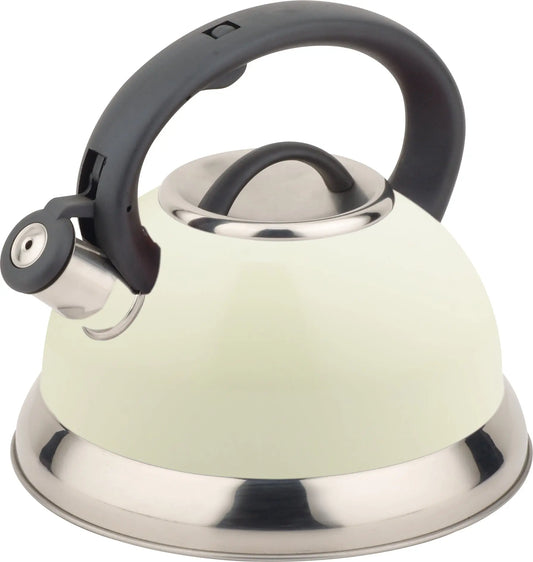 Buckingham Stainless Steel Stove Top Induction Gas Whistling Kettle 3 L - Cream Buckingham